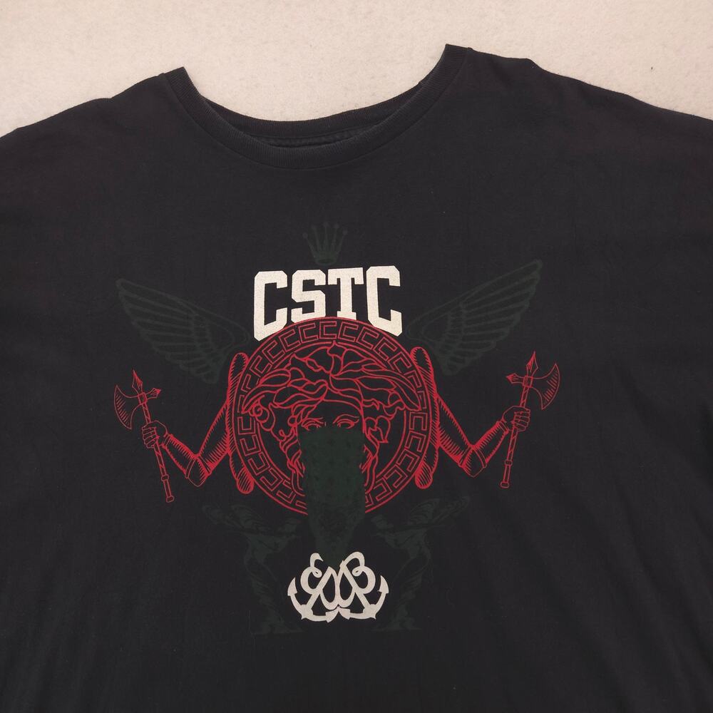 Crooks & Castles Casual Crew Neck Graphic T Shirt Mens Size 2XL Black 16336